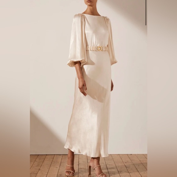 Stunning Shona Joy Midi Cream Dress! - Picture 1 of 5